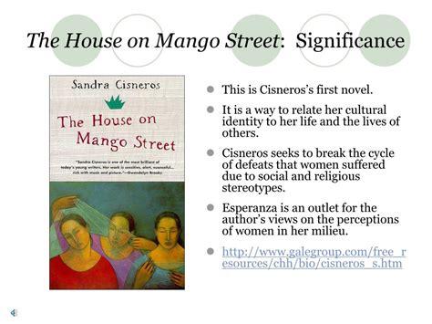 Student activities for the house on mango street include: PPT - Sandra Cisneros PowerPoint Presentation - ID:323701