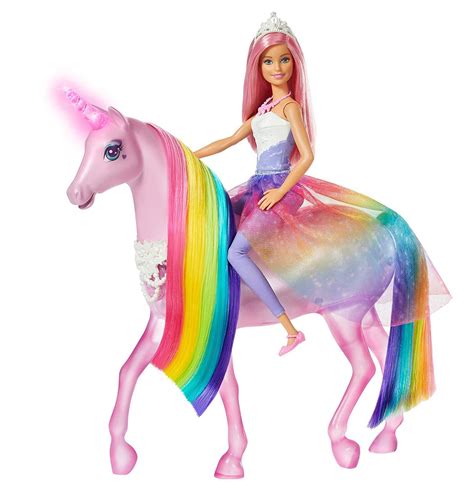 Mattel Barbie Dreamtopia Magical Lights Unicorn And Princess Barbie Set