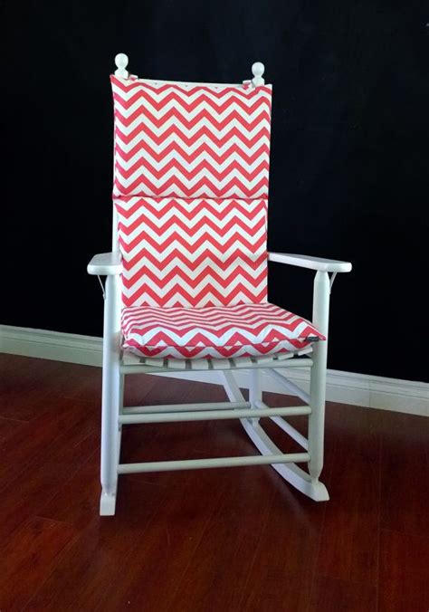 Each custom set comes with a back cushion and a seat cushion to cover the entire chair. Rocking Chair Cushion Cover, Coral Chevron by ...
