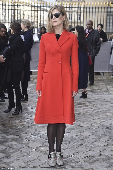 Rosamund Pike And Robie Uniacke Arrive At Diors Paris Fashion Week