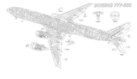 Hd Wallpaper 777 Aircraft Airliner Airplane Blueprint Boeing