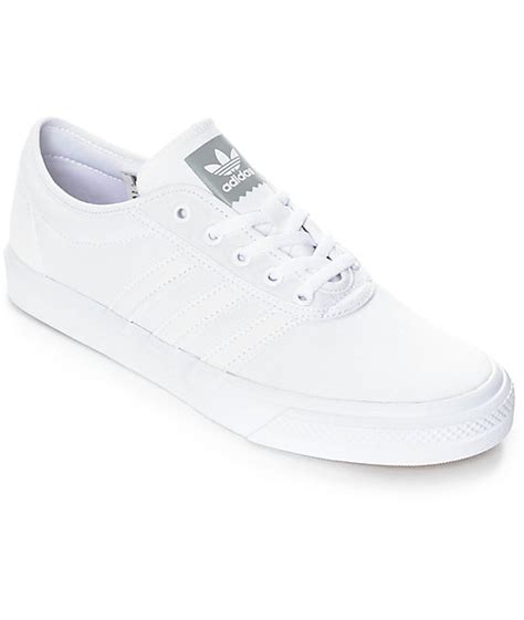 Adidas Adiease Mono White Canvas Shoes Zumiez