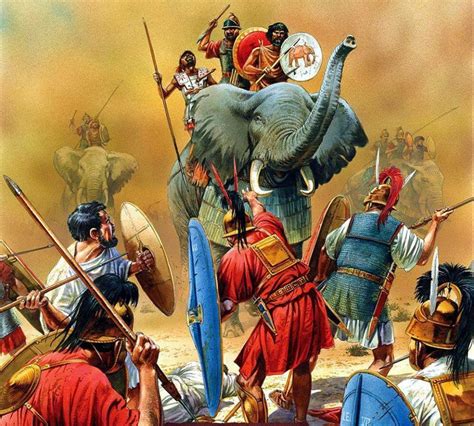 Defending Against The War Elephants Of The Carthaginian Army Led By Hannibal Nd Punic War