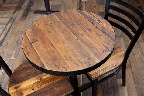 Reclaimed Round Wood Table Tops Restaurant And Cafe Supplies Online
