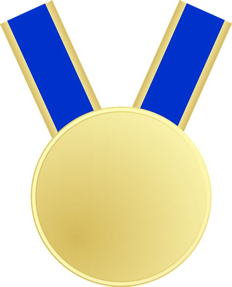 Gold Medal With Blue Ribbon Png Clipart Image Clipart Image Images