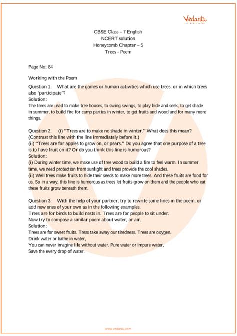 These poems for kids will give them a love of poetry from a young age. NCERT Solutions for Class 7 English Honeycomb Chapter-5 ...