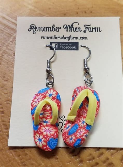 FLIP FLOP Earrings Fish Hook Dangle Style Etsy