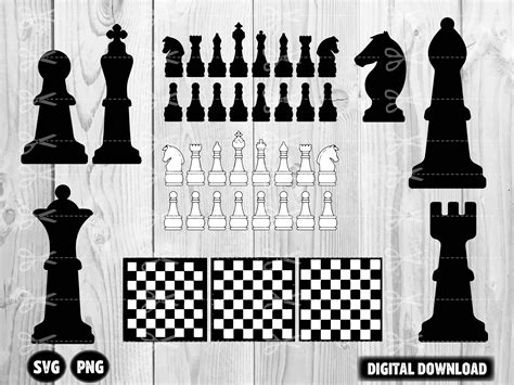 Chess Svg Chess Board Svgchess Pieces Svg Chess Clipart Etsy Canada