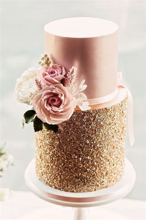 Wedding cakes for you | youtube. Gold & Pink Wedding Cake By Mama Cake #weddingcakes | Uk ...