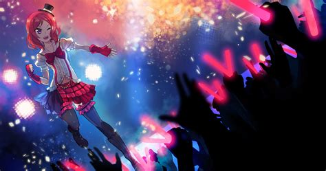 Wallpaper Redhead Anime Girls Love Live Rave Music