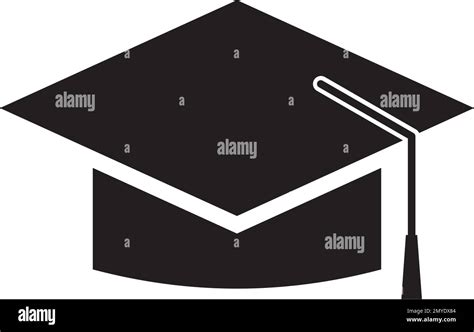 Sombrero De Graduación Icono Vectorial Aislado Sobre Fondo Blanco