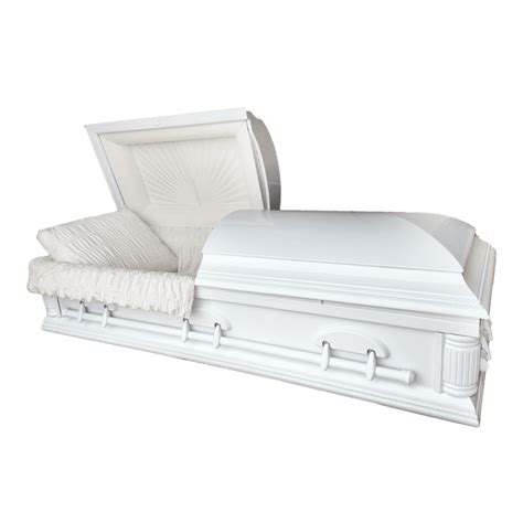 Estate White Oversized Poplar Casket 31 Wide Sky Caskets