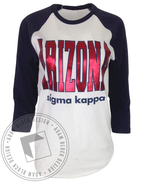 Sigma Kappa Arizona Baseball Tee Adam Block Design Sorority Outfits
