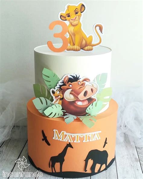 Torta Scenografica In Cartoncino Tema Re Leone Lion King Cardstock