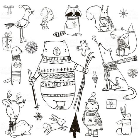 Set With Cute Winter Animals Royalty Free Activity Stock Vector In
