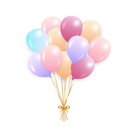 Birthday Party Balloons Clipart Transparent Background Cute Colorful