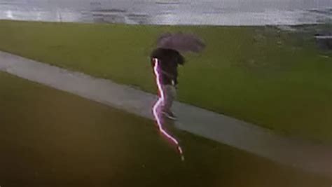 Security Camera Captures Man Getting Struck By Errant Lightning Iheart