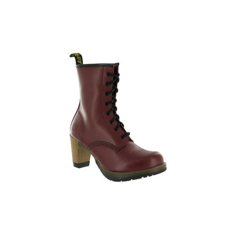 Dr Martens Darcie Womens Leather Boots Cherry Red High Heels From