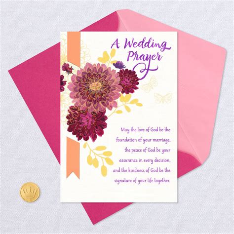 Dahlia Flowers Religious Wedding Card Greeting Cards Hallmark