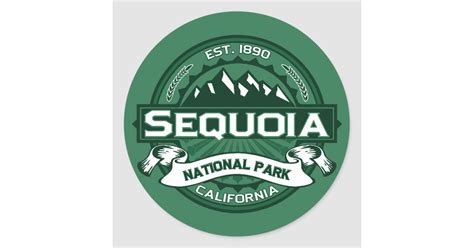 Sequoia National Park Logo Classic Round Sticker Zazzle