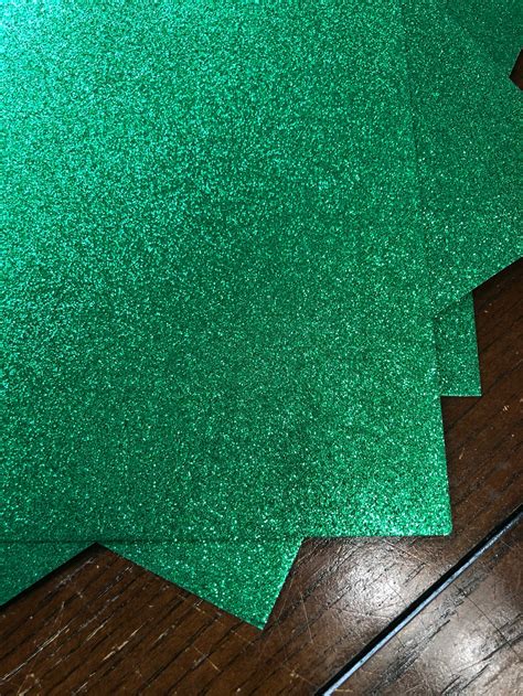 Green Glitter Cardstock 12x12 Glitter Paper Emerald Glitter Etsy