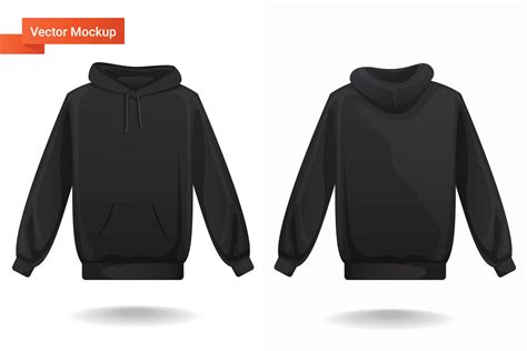 Hoodie Jacket Vector Art Template Mockup Hoodie With Long Sleeves