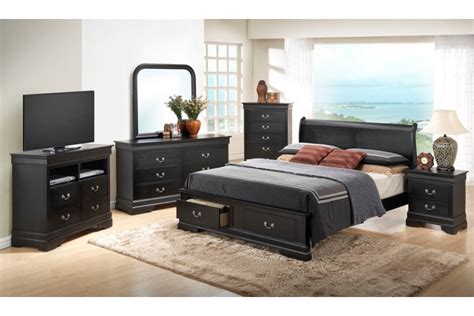 The bedroom set can be easily assembled at home with minimal effort. Bedroom Sets: Dawson - Black King Size Storage Bedroom Set ...