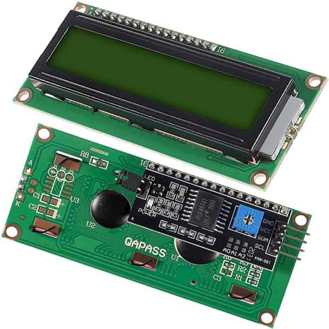 1602 Lcd Display I2c Greenblue Backlight With Adapter For Arduino