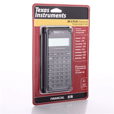It will also be assumed that the calculator is operating in us date format and us commas and decimals format, with. USD 112.16 Texas Instruments TI BAII plus pro financial ...