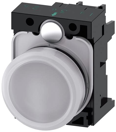 Siemens Indicator Light 22mm Round Plastic White Smooth Lens