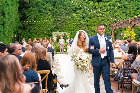 Wedding Ceremony Bride And Groom Walking Down The Isle