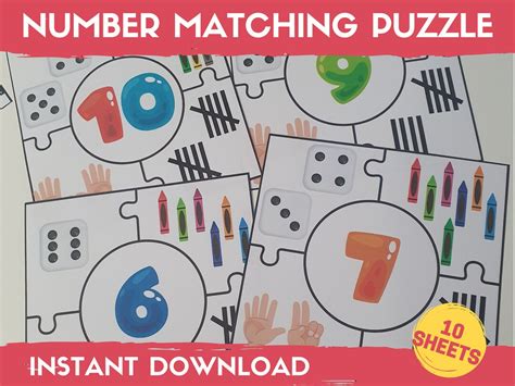 Numbers 1 10 Matching Number Sense Counting Activity Etsy