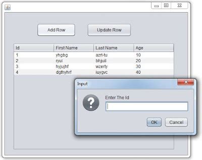 Java How To Add And Update A Jtable Row Using Joptionpane Hot Sex Picture