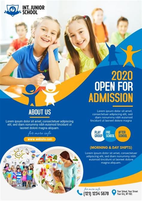 Kids School Admission Flyer Education Poster Design School