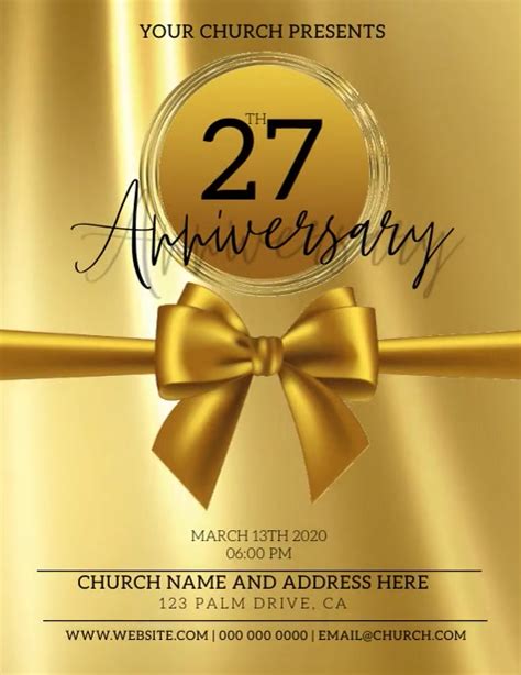 Church Anniversary Flyer Templates Free