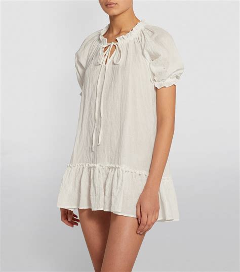 Pour Les Femmes White Short Organic Cotton Nightdress Harrods Uk