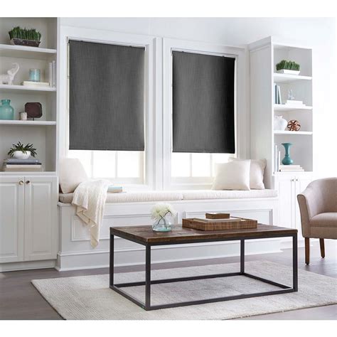 This is when you need to know how to cut mini blinds to width. Cut to Width Collins Black Room-Darkening Cordless Roller ...