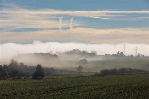 Fall Foggy And Misty Sunrise Landscape Stock Photo Image Of Czech