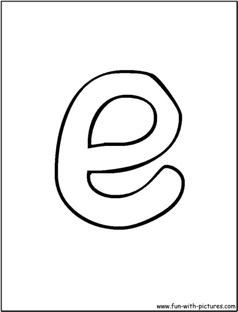 E Bubble Letter Colouring Pages