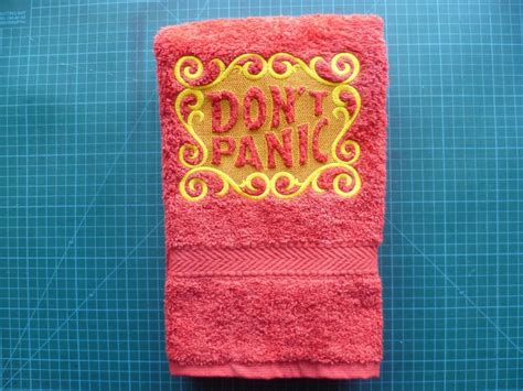Dont Panic Hand Towel Luxury Towel Dont Panic Etsy Uk
