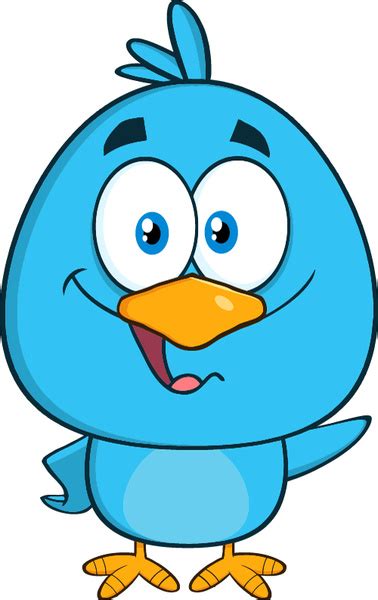 Funny Blue Bird Cartoon Vector Set Free Vector In
