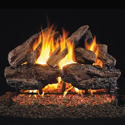 24 Charred Red Oak Vented Log Set G45 Ember Burner Peterson Real Fyre