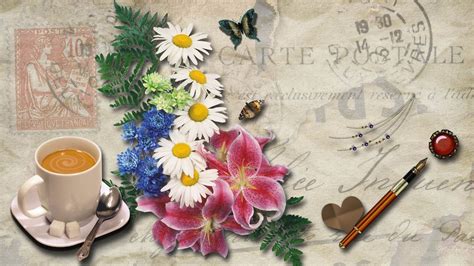 Vintage Summer Flowers Wallpaper Gambar Bunga
