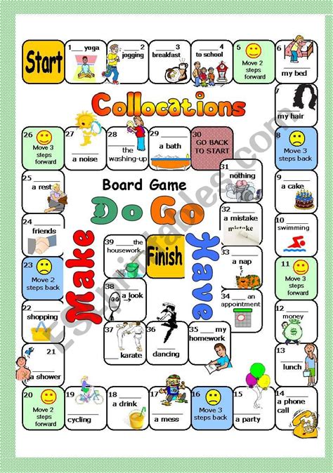Boardgame Collocations With Make Do Have Go Fully Editable