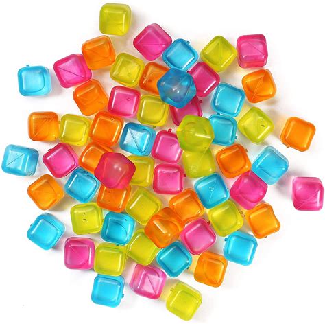 Buy 60 Pack Reusable Ice Cubes Plastic Squares For Drinks Like