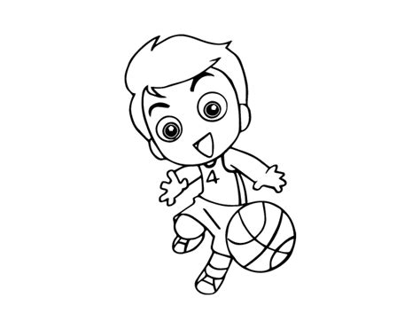 Observa en los dibujos cómo ha cortado cada niño los rectángulos. Dibujo de Baloncesto para Colorear - Dibujos.net