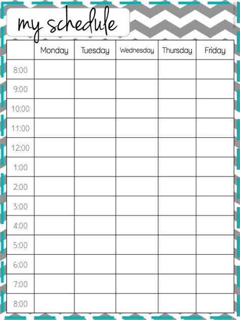 Cute Class Schedule Maker Planner Template Free