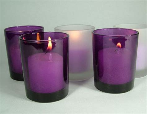 Ruffled See Ads Dark Purple Candle Holders Decor Purple