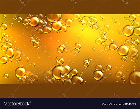 Realistic Yellow Oil With Air Bubbles Royalty Free Vector