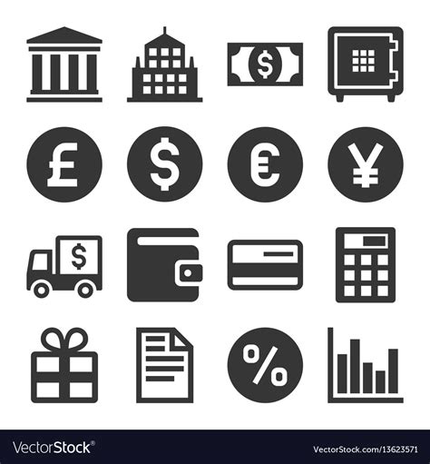 Banking And Finance Icons Set Royalty Free Vector Image